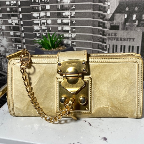 Miu Miu Gold Chain Wallet - Picture 1 of 16